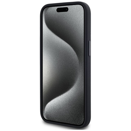 Original Case IPHONE 15 Karl Lagerfeld Hardcase Silicone Shadow Metal Initial MagSafe black