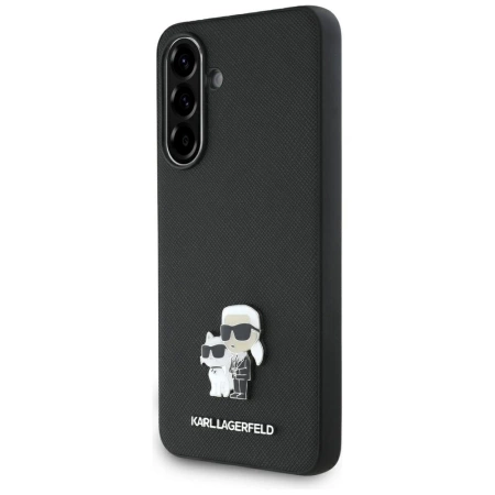 Karl Lagerfeld Saffiano Case w/ K&amp;C Metal Logo for Samsung Galaxy A56 - Black