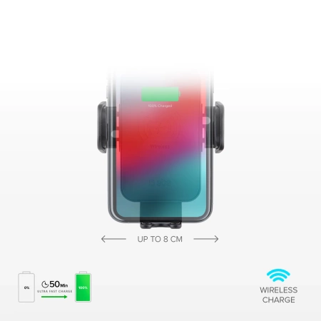 SBS TESUPWIR15WAUT smartphone holder with wireless charger for air vent - black