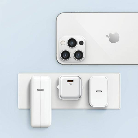 USAMS Lad. network. 1xUSB-C PD20W PD3.0 Fast Charging US-CC183 + USB-C/Lightning cable US-SJ610 white/white YX Series YXXLOGTC03