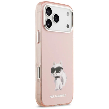 Karl Lagerfeld IML Aquarelle Choupette & Logo MagSafe Case for iPhone 17 Pro Max - Pink