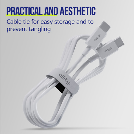 Allity kabel AUC-03 USB-C - USB-C 1,0 m 100W biały
