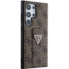 Etui Guess Grip Stand 4G Triangle Strass na Samsung Galaxy S24 Ultra - brązowe