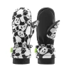 Qunature Panda Heat Transfer Ski Gloves Kids Size S - Black/White