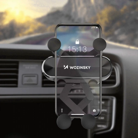 Wozinsky Autotelefonhalter Gravity für Lüftungsgitter schwarz (WCH-05)