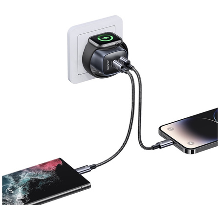 Ładowarka sieciowa USAMS CC293 T67 20W   iWatch 1xUSB-C 1xUSB-A tarnish
