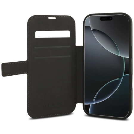 Etui Guess Book 4G Metal Logo na iPhone 17 Pro - brązowe