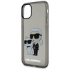 Original Handyhülle IPHONE 11 / XR Karl Lagerfeld Hardcase Gliter Karl&Choupette (KLHCN61HNKCTGK) schwarz