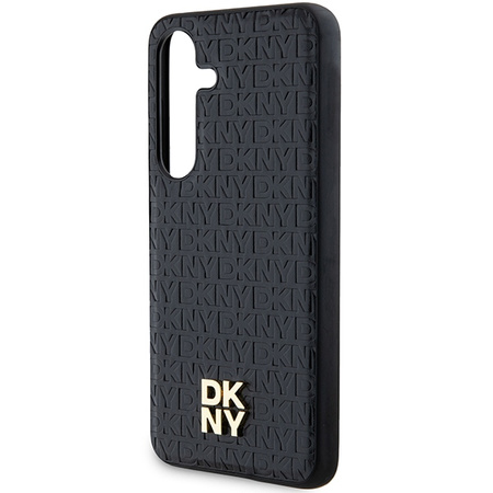 DKNY DKHMS24SPSHRPSK S24 S921 czarny/black hardcase Leather Pattern Metal Logo MagSafe