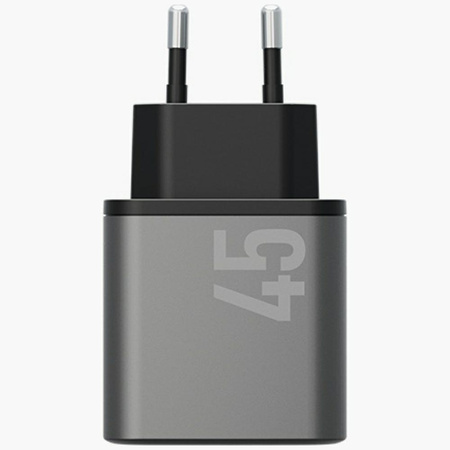 Ładowarka sieciowa Energea Ampcharge     GaN45 2xUSB-C PD/PPS/QC3.0 45W szary