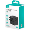 Ładowarka sieciowa USAMS Travel Adapter  CC309 2xUSB-C 25W 4w1 US/AU/EU/UK czarny