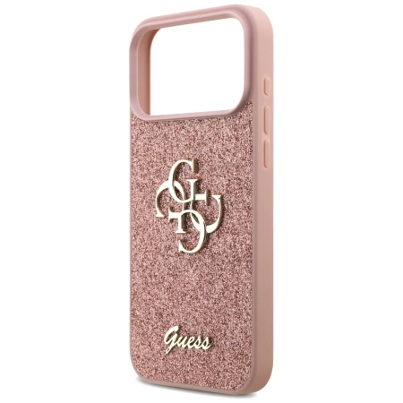 Guess Fixed Glitter Big 4G Case für iPhone 17 Pro Max - Rosa