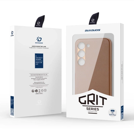 Dux Ducis Grit Hülle für Samsung Galaxy S23+ elegante Hülle aus Kunstleder braun