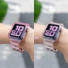 Silicone Band Strap Bracelet Case Strap Light Set for Apple Watch 44mm - Black