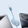 Baseus Free2Draw Mini USB-C – USB-C 100 W 1 m einziehbares Kabel – blau