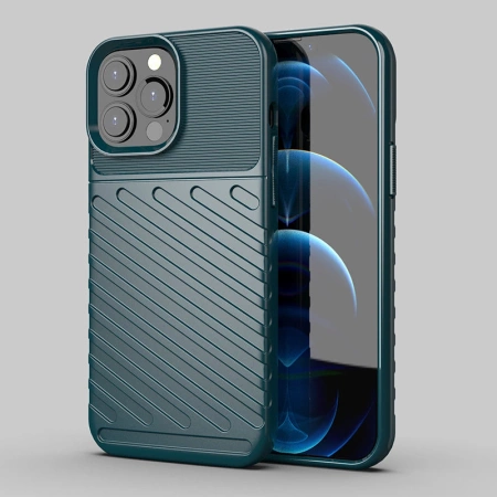 Thunder Case Flexibel Robuste Panzer Handyhülle TPU Schutzhülle für iPhone 13 Pro Max grün