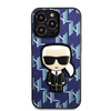 Original Handyhülle IPHONE 13 PRO Karl Lagerfeld Hardcase Monogram Ikonik Patch blau