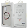 Guess IML Flowers Wreath MagSafe case for iPhone 15 / 14 / 13 - black