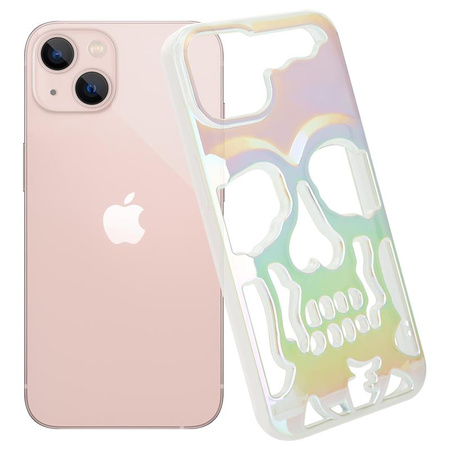 ETUI SKULL IPHONE 14 HOLO WHITE / BIAŁY