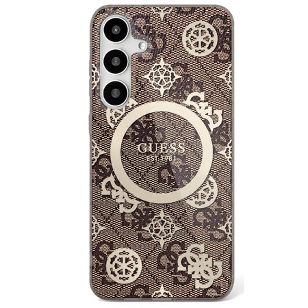 GUESS SAMSUNG S25 ULTRA GUHMS25LH4PYEEW GOLD PEONY PATTERN MAGSAFE BROWN