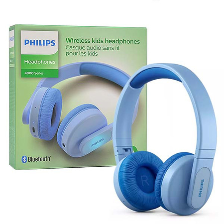 SŁUCHAWKI NAUSZNE BEZPRZEWODOWE BLUETOOTH DLA DZIECI PHILIPS NIEBIESKIE TAK4206BL/00