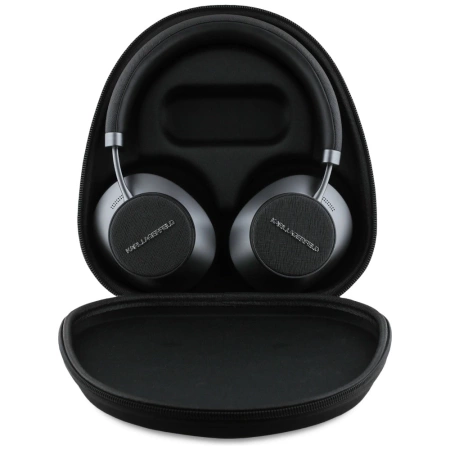 Karl Lagerfeld Saffiano Elongated Bluetooth ANC On-Ear Headphones - Black