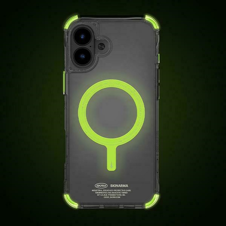 Skinarma etui Saido iPhone 16 6.1"       Magnetic Charging zielony/green (niteglow)