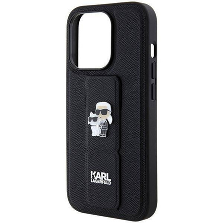 Karl Lagerfeld nakładka do iPhone 14 Pro 6,1&quot; KLHCP14LGSAKCPK HC GRIPSTAND SAFFIANO KC PINS czarna