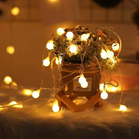 LED Garland 10m (100 LEDs) Balls Warm White 220