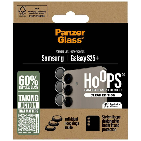 PanzerGlass Hoops Lens Protector Tempered Glass for Samsung Galaxy S25+ Clear