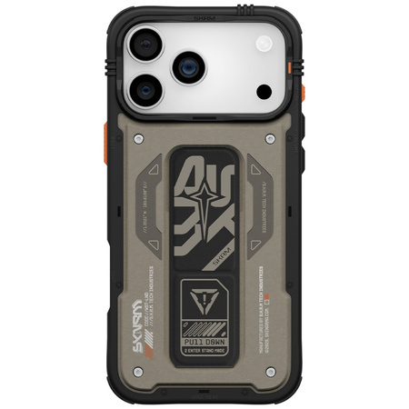 Etui Skinarma Aegis do iPhone 17 Pro Max Magnetic Charging + Grip Stand szary