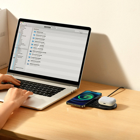 Baseus Digital LED Display dual wireless charger with digital display 20W black (WXSX010101)