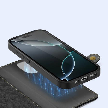 Dux Ducis Lawa Leather Case for iPhone 16 Pro Max - Black