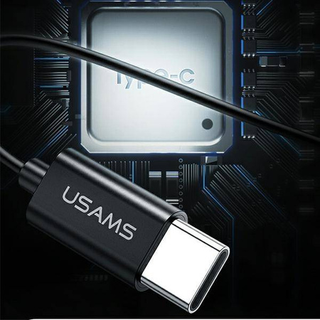 USAMS Słuchawki stereo EP-43 metal USB-C czarny/black HSEP4301