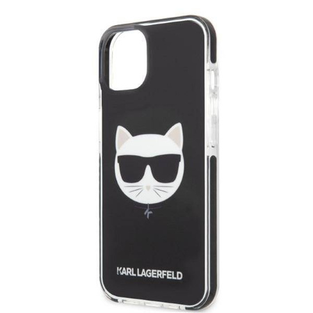 Original Handyhülle IPHONE 13 MINI Karl Lagerfeld Hardcase Choupette Head schwarz