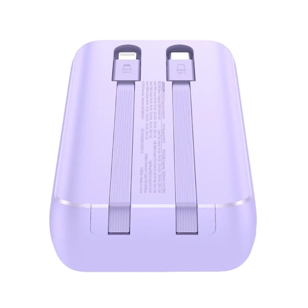 Joyroom Powerbank 30 W 10000 mAh mit integrierten Lightning und USB-C-Kabeln lila (JR-PBC06)