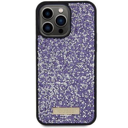Guess nakładka do iPhone 15 Pro Max 6,7" GUHCP15XPFGSBSP jasnoróżowa HC Rhinestone Meta Logo