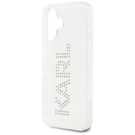 Original Handyhülle IPHONE 16 Karl Lagerfeld IML Rhinestones Logo transparent