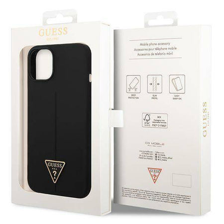 Guess Silicone Triangle Logo - Etui iPhone 14 Plus (czarny)