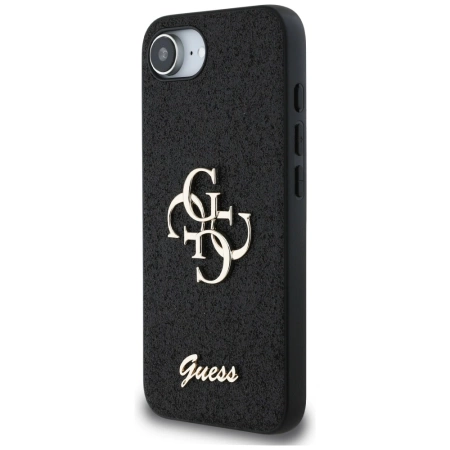 Guess Fixed Glitter Big 4G case for iPhone 16e - black