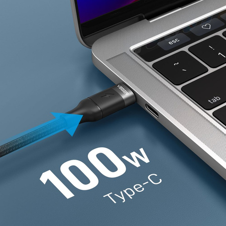 VEGER kabel Typ C do Typ C PD  100W 5A CC02 1,5m czarny