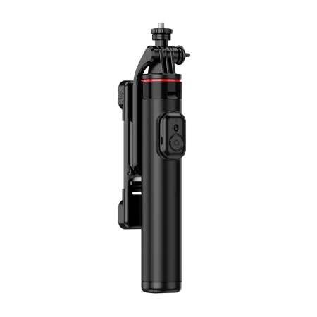 Selfie Stick WC12YDS Teleskopstativ 1,3 m aus Aluminiumlegierung mit Dual-Licht und Telefonhalter – Schwarz