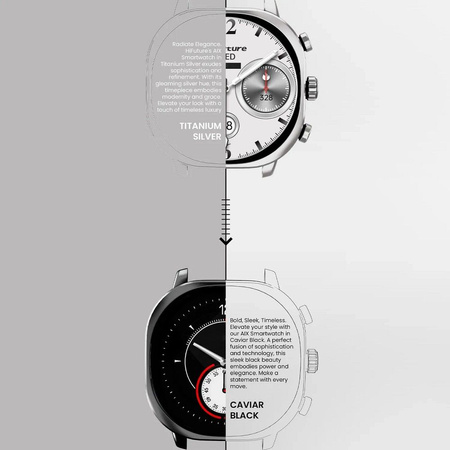 HIFUTURE smartwatch ze stali nierdzewnej ze sztuczną inteligencją AIX (OLED) (CORNING GORILLA GLASS) srebrny
