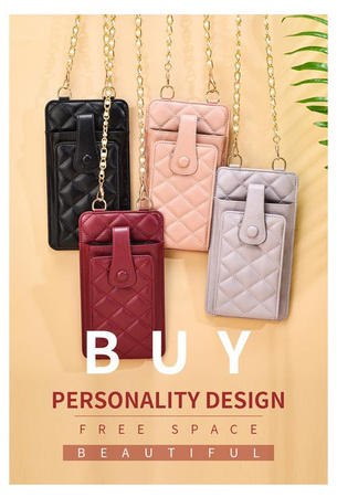 Pikowana torebka / saszetka na telefon 19*10,5*2cm, PURPLE / FIOLETOWY