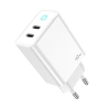 JELLICO Netz-Ladegerät EU19 GaN PD 40W 2xUSB-C + Kabel USB-C - USB-C weiss