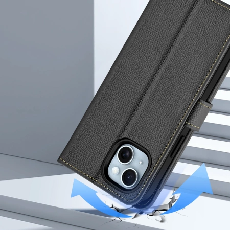 Dux Ducis Lawa Leather Case for iPhone 15 - Black