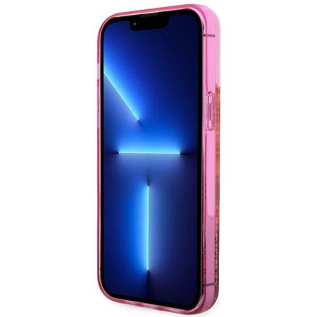 Guess GUHCP14XLC4PSGP iPhone 14 Pro Max 6.7" różowy/pink hardcase Liquid Glitter 4G Transculent