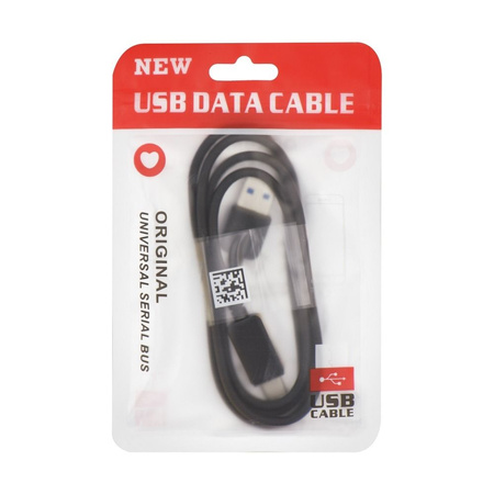 Kabel USB do Typ C 3.0 HD2 czarny 1 metr