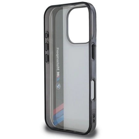 BMW Motosport IML Vertical Stripe Hülle für iPhone 16 Pro – grau