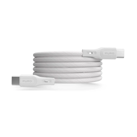 Kabel Puro Magnetic USB-C - USB-C 60W USB 3.2 (20 Gbps) 1m magnetyczny - biały